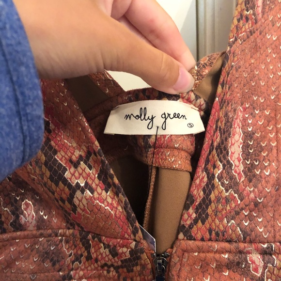 Molly Green Keepan Snakeskin Romper in Rust - Picture 3 of 4